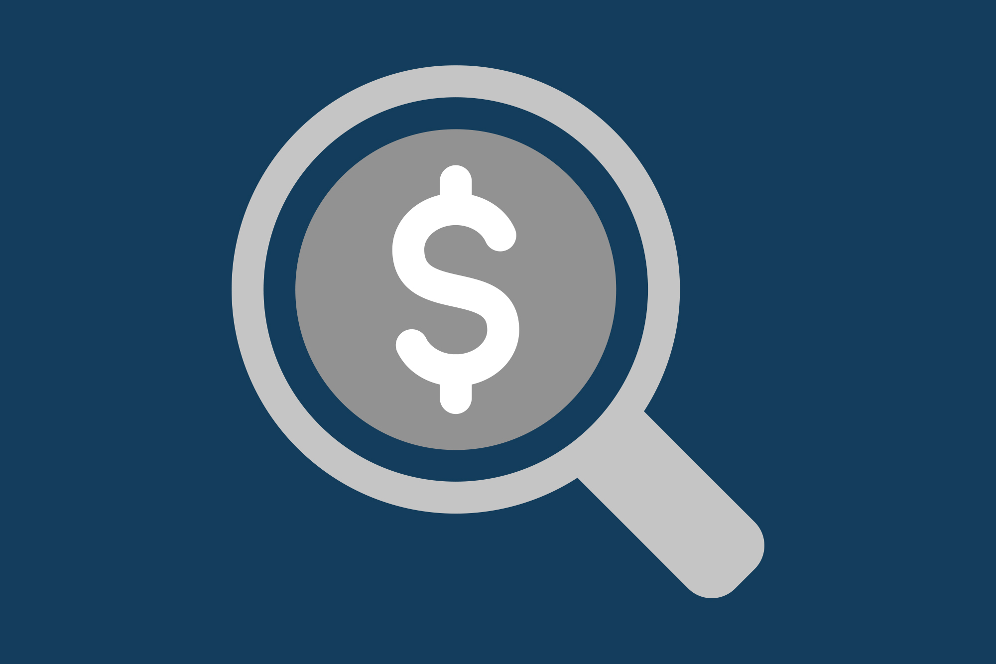Magnifying glass icon with money symbol
